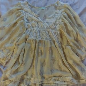 Lot of 2 semi-sheer blouses